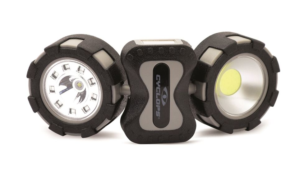 Cyclops Worklamp w/Tri-Light and Dual Magnets, Uses 6 x AAA, CYC-WKLEDCOB