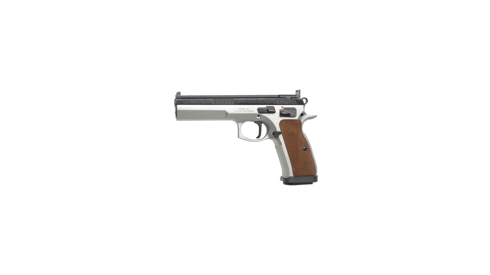 CZ-USA 75 Tactical-Sport Pistol, .40 S&amp;W, 5.3in barrel, steel frame, checkered walnut grip, recoil operated semi-automatic, fixed white 3-dot, 17 round magazine, CZ-75 TS-40SW-5.3-1-FRRMPG