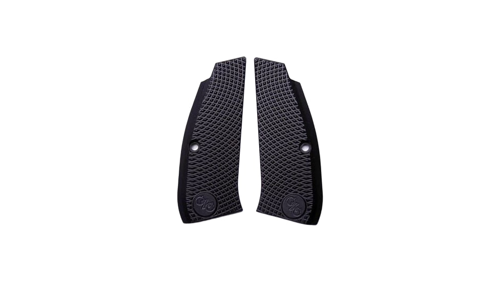 CZ Custom Thick Aggressive Checker Full Size CZ 75 Pistol Grip Panels, Black, 10219