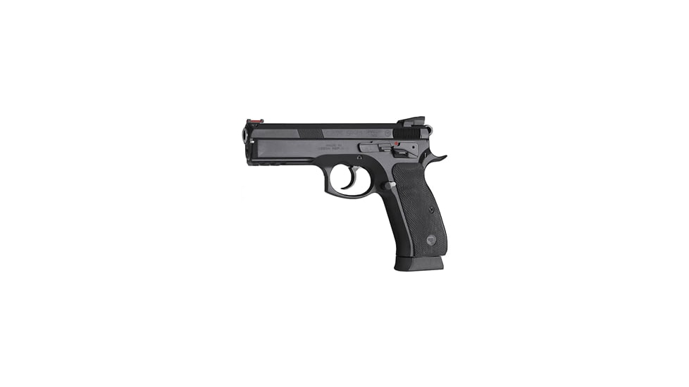 CZ-USA 75-SP-01-Shadow Pistol, 9mm Luger, 4.6in barrel, black polycoat steel frame, black rubber grip, recoil operated semi-automatic, fiber-optic front, Novak rear, 18 round magazine, CZ75SP01SH9MM4.61FRRMPG