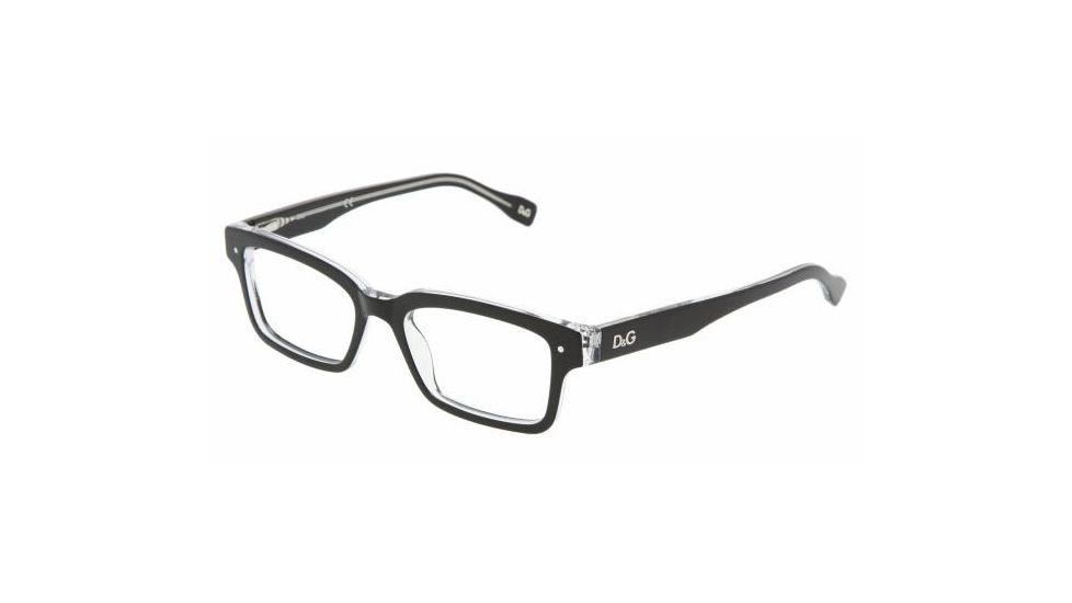 D&amp;G DD1176 SV Prescription Eyeglasses Black Top On Clear Frame / 50 mm Prescription Lenses, 675-5017