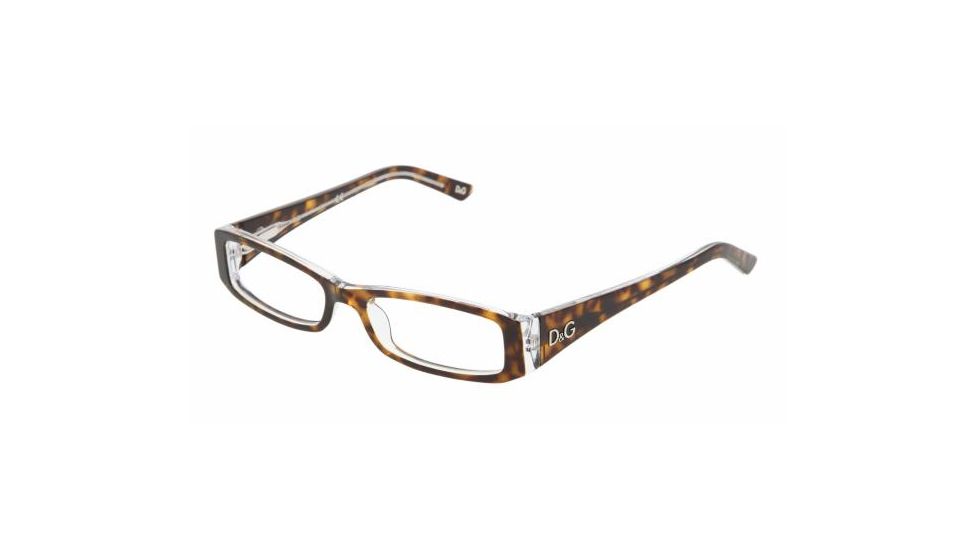 D&amp;G DD 1179 Eyeglasses Styles - Havana On Transparent Frame w/Non-Rx 49 mm Diameter Lenses, 556-4916