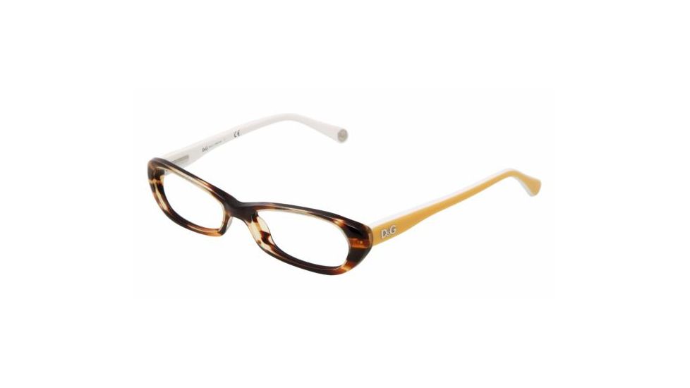 D&amp;G DD 1192 Eyeglasses, Havana Orange Frame w/Non Rx 49 mm Diameter Lenses, 1707 4915