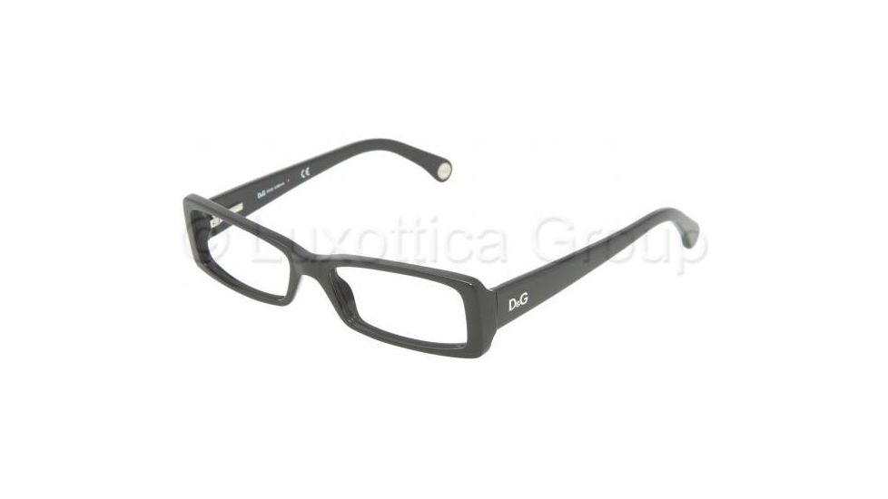 D&amp;G DD 1193 Eyeglasses, Black Frame w/Non Rx 50 mm Diameter Lenses, 501 5016