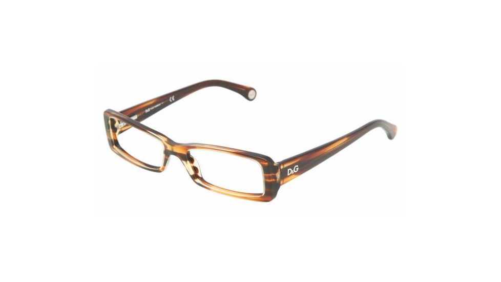 D&amp;G DD 1193 Eyeglasses, Orange Havana Frame w/Non Rx 50 mm Diameter Lenses, 1572 5016