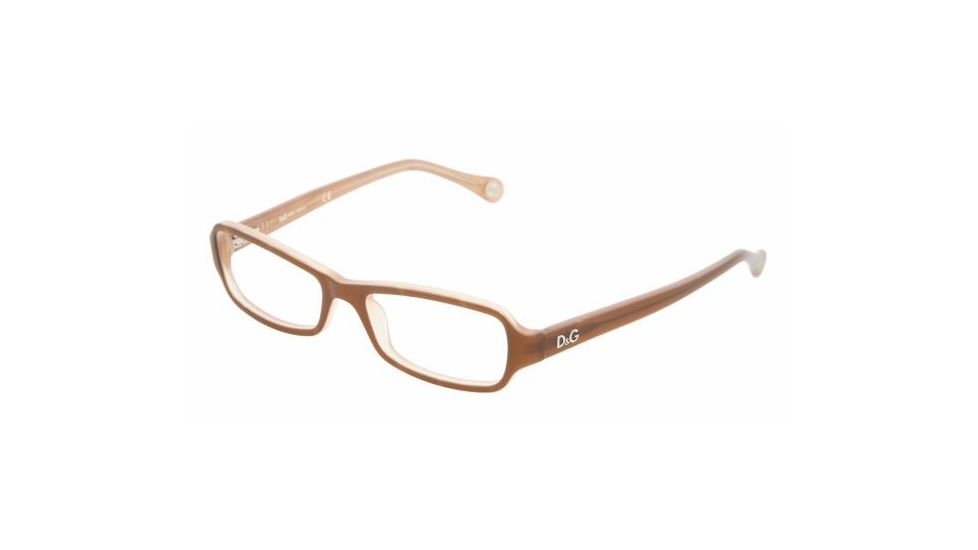 D&amp;G DD 1201 Eyeglasses Styles - Brown On Beige Frame w/Non-Rx 50 mm Diameter Lenses, 1765-5016