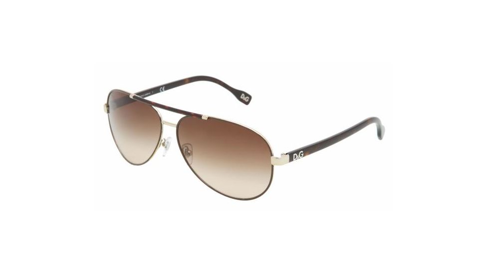 D&amp;G DD6078 Progressive Sunglasses - Pale Gold/Brown Brown Gradient Frame / 61 mm Prescription Lenses, 101813-6112