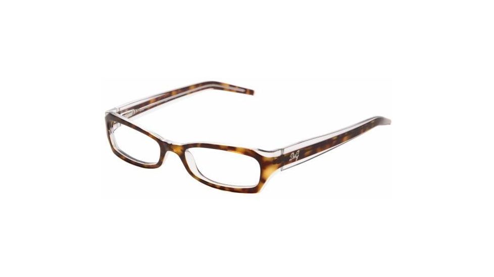 D&amp;G DD1137 SV Prescription Eyeglasses - Havana On Transparent Frame / 51 mm Prescription Lenses, 556-5117