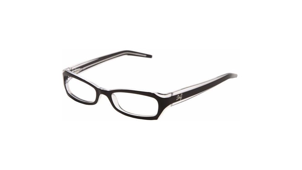 D&amp;G DD1137 SV Prescription Eyeglasses - Black Top On Clear Frame / 51 mm Prescription Lenses, 675-5117