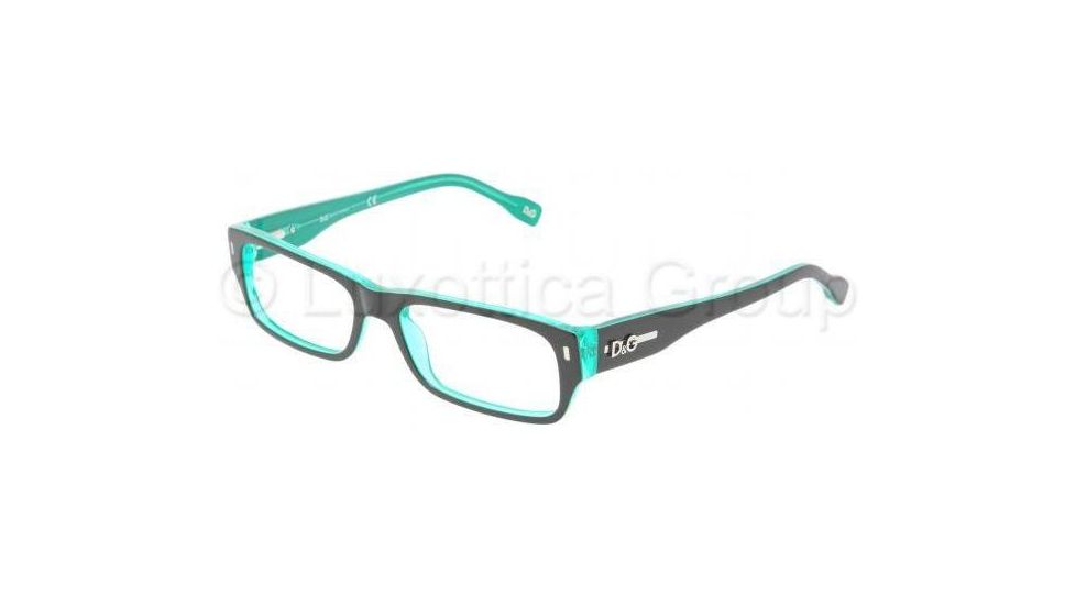 D&amp;G DD1204 Progressive Prescription Eyeglasses 1773-5116 - Black On Green 