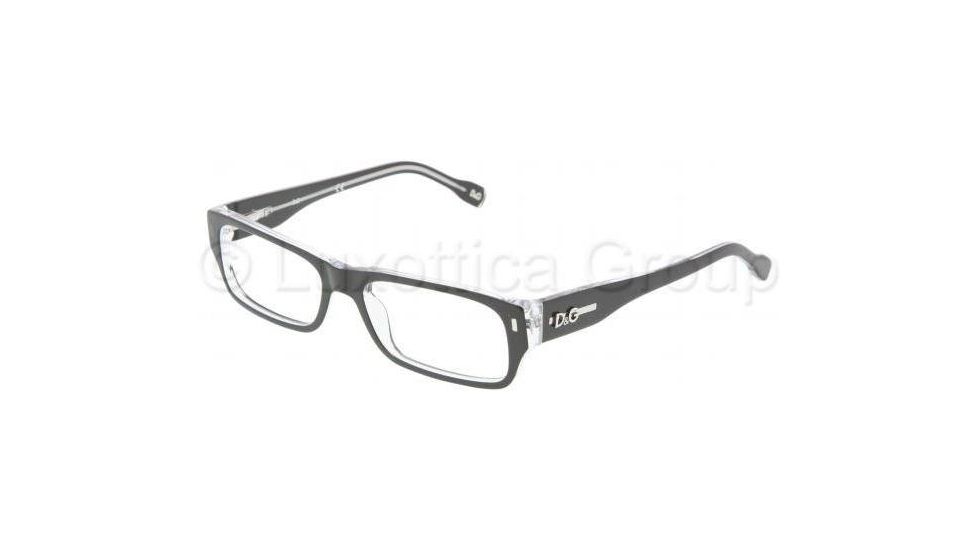 D&amp;G DD1204 Progressive Prescription Eyeglasses 675-5116 - Black On Crystal 