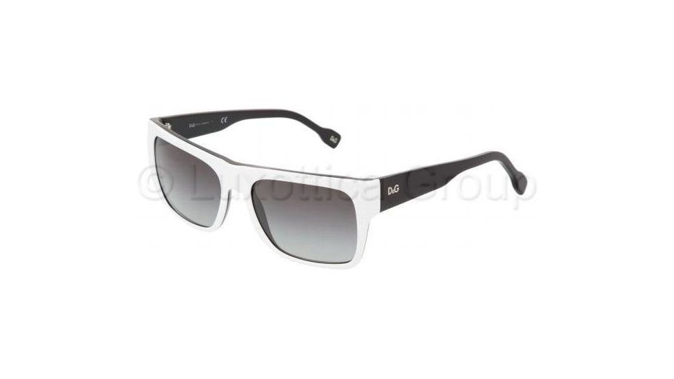 D&G DD3044 Sunglasses 783/8G-5618 - White On Black Gray Gradient