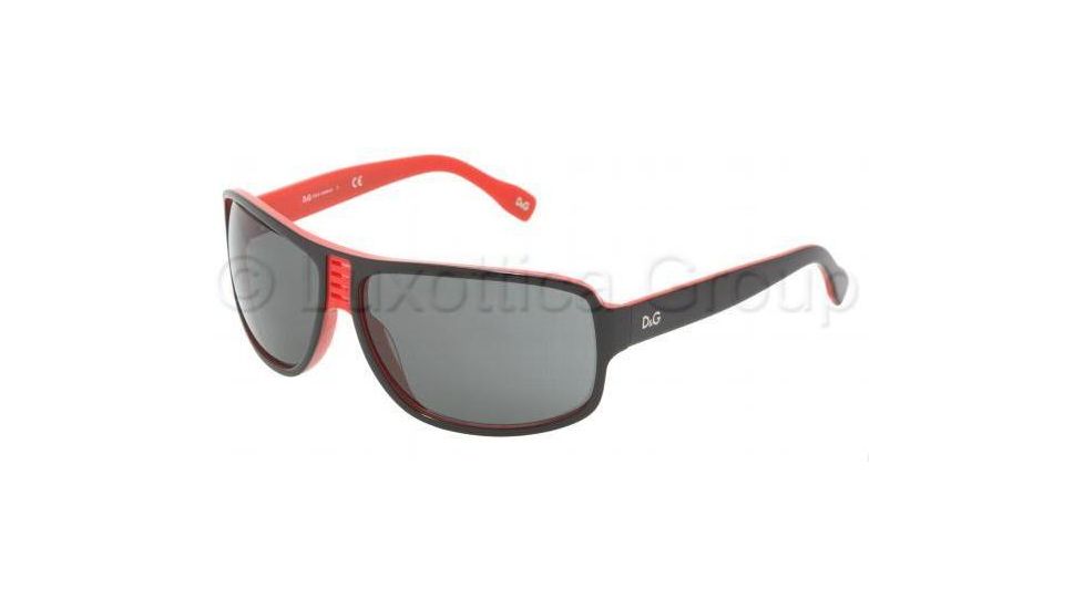 D&amp;G DD3045 Sunglasses 160387-6313 - Black On Red Gray