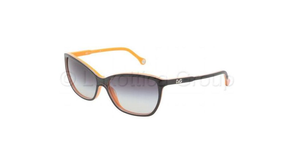 D&amp;G DD3074 Sunglasses 19468G-5915 - Top Black On Orange Gray Gradient