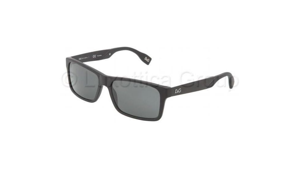 D&amp;G DD3082 Sunglasses 255781-5716 - Matte Black Frame, Gray Lenses