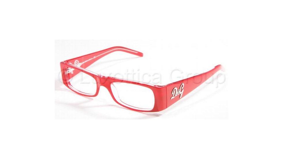 D&amp;G Eyeglass Frames DD1130 Black Top On Clear Frame 549-5117 - Red On Transparent 