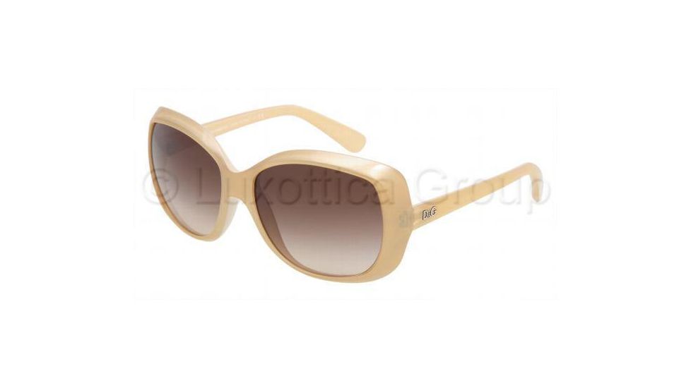 D&amp;G DD8075 Sunglasses with No-Line Progressive Rx Prescription Lenses DD8075-182313-5816 - Lens Diameter: 58 mm, Frame Color: Metal Beige Transparent On Beige