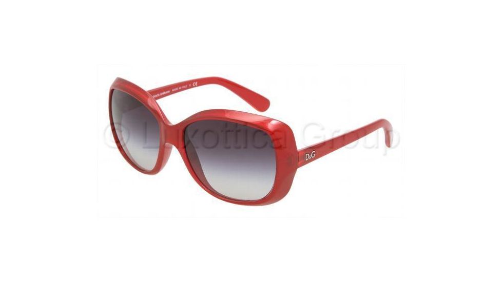 D&amp;G DD8075 Sunglasses with No-Line Progressive Rx Prescription Lenses DD8075-18248G-5816 - Lens Diameter: 58 mm, Frame Color: Metal Red Transparent On Red