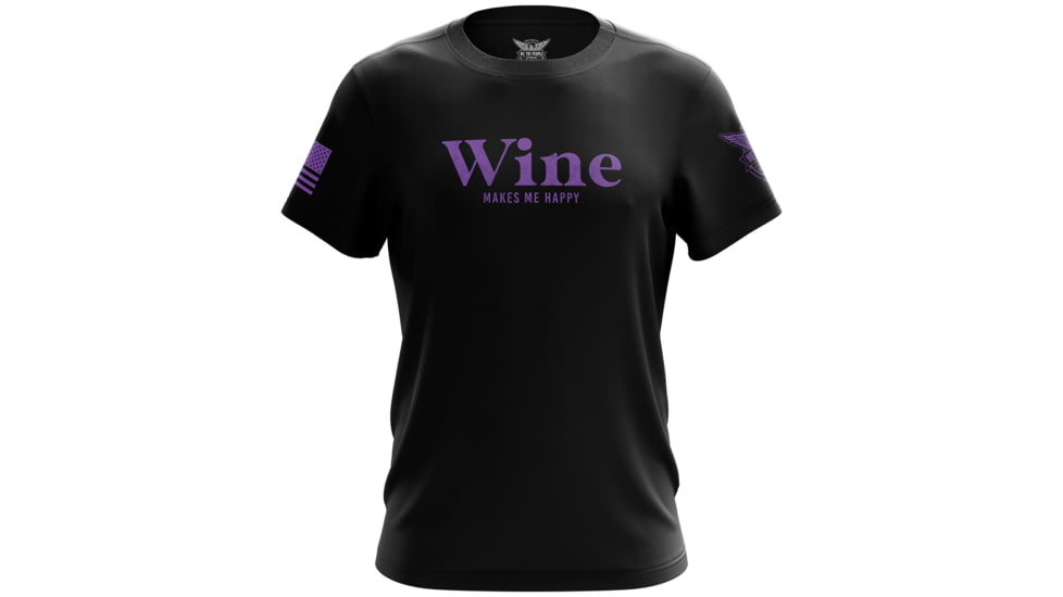 We the People Holsters Wine Makes Me Happy Short Sleeve Shirt A4F991F7, 6884869996642