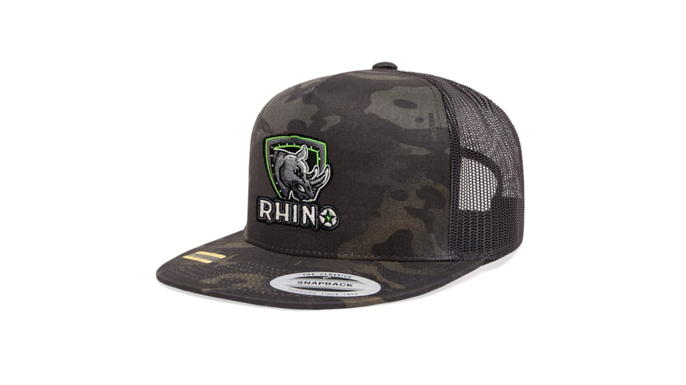 Rhino USA Mesh Snapback - Flat Bill 745D9C11, White/Black, RNO-6006-WB