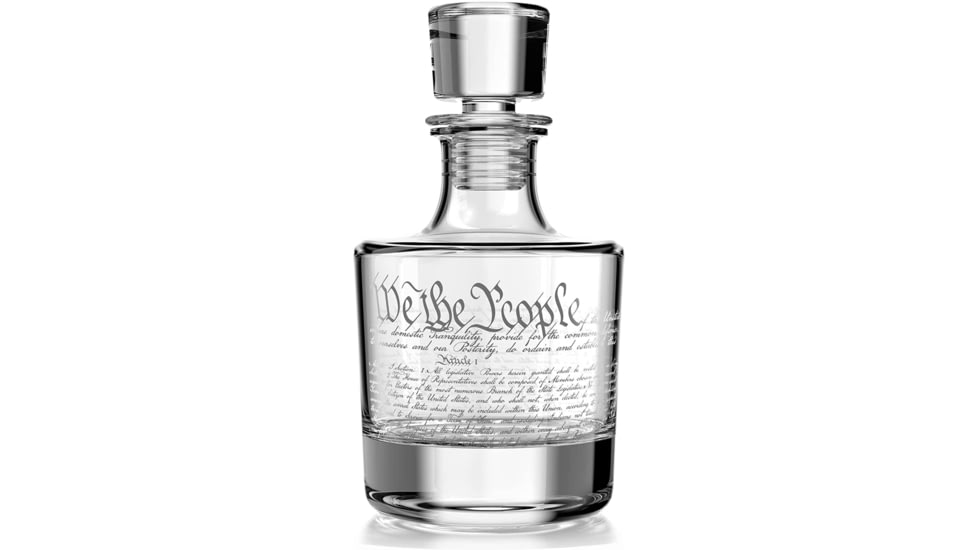 Old Southern Brass Constitution of the United States Decanter, Clear, 25oz/750ml, OSB-DECANTER-COUS