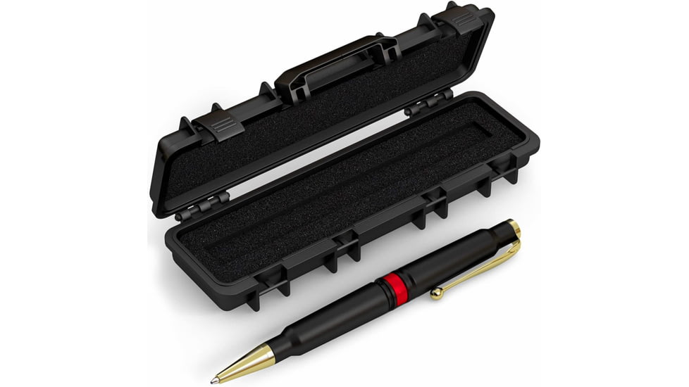 Old Southern Brass .308 Real Bullet Casing Refillable Twist Pen /w Thin Red Line, Tactical Gift Box, w/o Engraved, Black, One Size, OSB-308TP-TRL