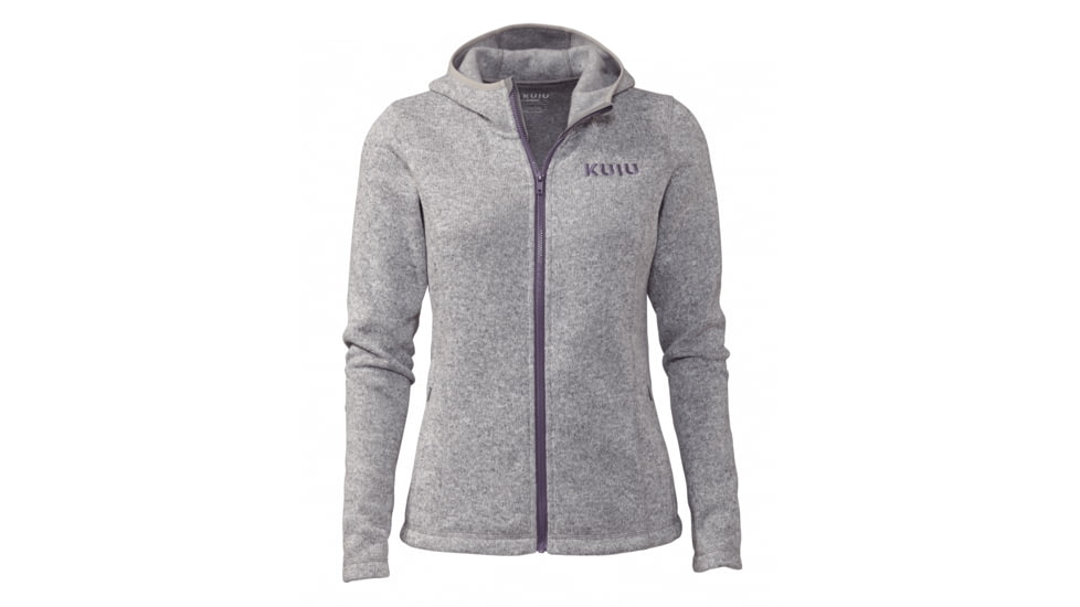KUIU Outlet Womens Base Camp Hooded Sweater - Womens, Purple Grey, XL, Adult, Female, 7556125229214