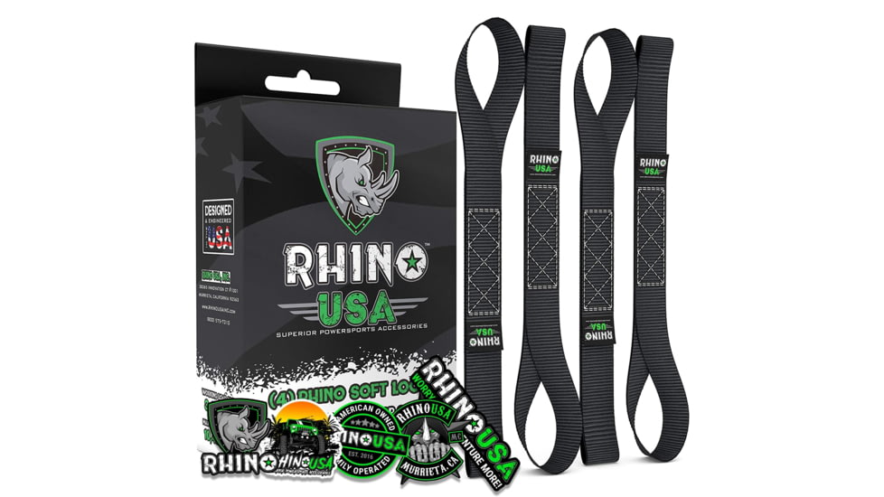 Rhino USA 1.7 x 17 Soft Loop Tie-Down Straps 4-Pack CDB599EF, Blue, SOFT4PACK-BLU