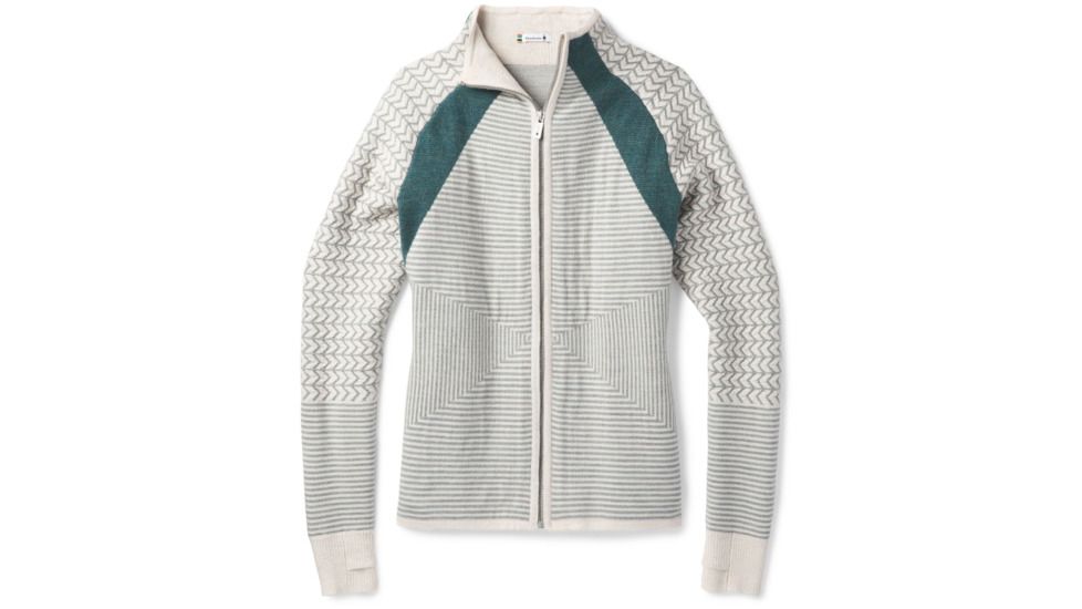 Smartwool Dacono Ski Full Zip Sweater-Women's, Moonbeam Heather, Extra Small, SW000315A10-XS