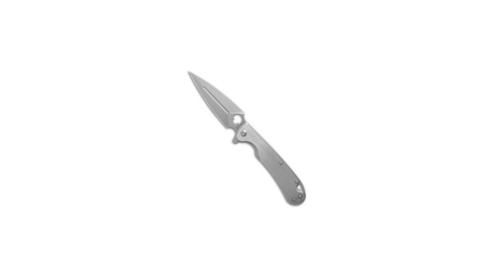 Daggerr Knives Arrow Flipper Folding Knife, 4.00in, D2, Spear Point Blade, Stainless Steel, Gray Handle, Standard, Gray/Gray, 8.62 inch, BHQ-192333