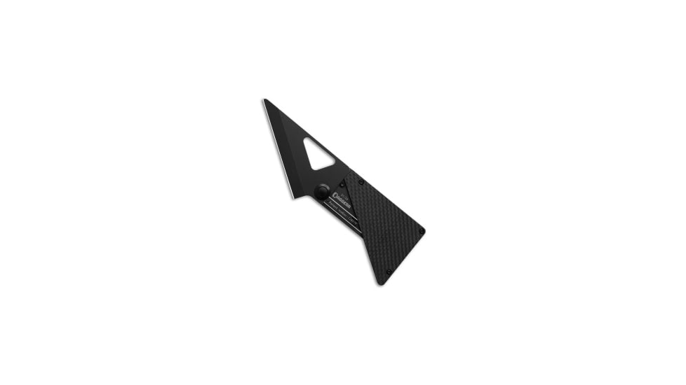 Daggerr Knives Card Folding Knife, 3.30in, 8Cr13MoV, Carbon Fiber, Titanium, Black Handle, Black/Black, 6.15 inch, BHQ-199722