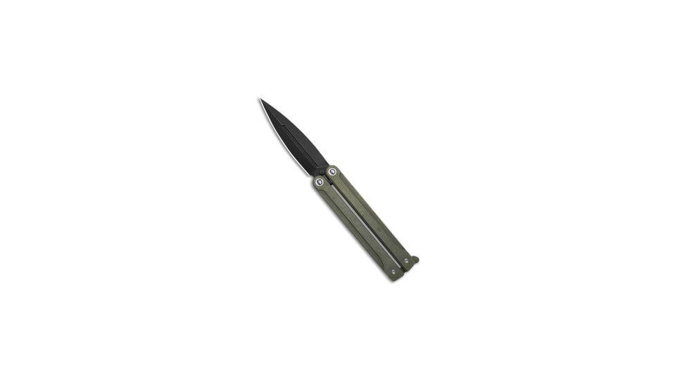 Daggerr Knives Daggerr Knives Monarch Butterfly Knife Olive Titanium 3.5" Black Stonewash, OD Green, VG10, adult, BHQ-182161