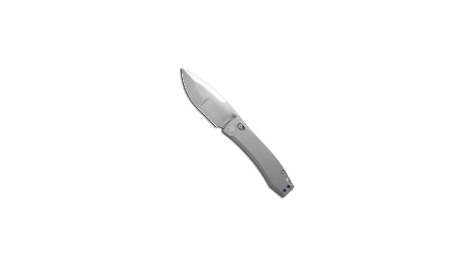 Daggerr Knives Nightmare Folding Knife, 4.00in, CPM MagnaCut, Drop Point Blade, Titanium, Gray Handle, Satin, Drop Point, Gray/Gray, 9.00 inch, BHQ-217307