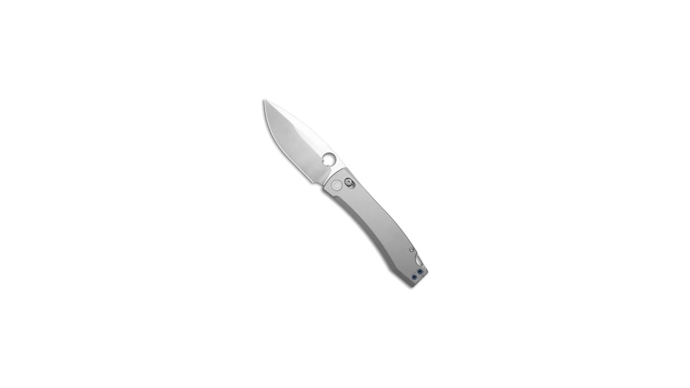 Daggerr Knives Nightmare MagnaCut Folding Knife, 4.00in, CPM MagnaCut, Drop Point Blade, Titanium, Gray Handle, Satin, Crossbar, Gray/Gray, 9.00 inch, BHQ-217305