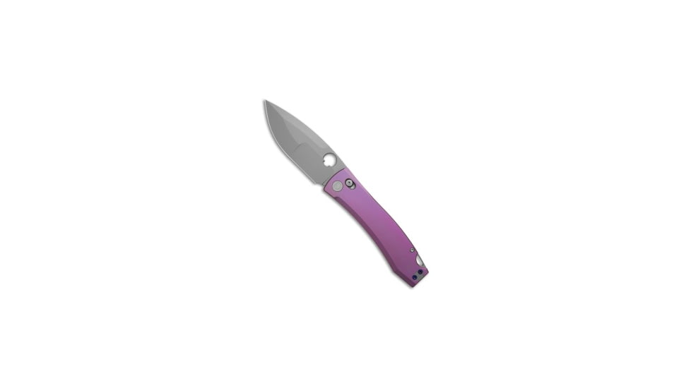 Daggerr Knives Nightmare Folding Knife, 4.00in, Bohler M390 Stainless Steel, Drop Point Blade, Purple Handle, Purple/Gray, 9.00 inch, BHQ-208830