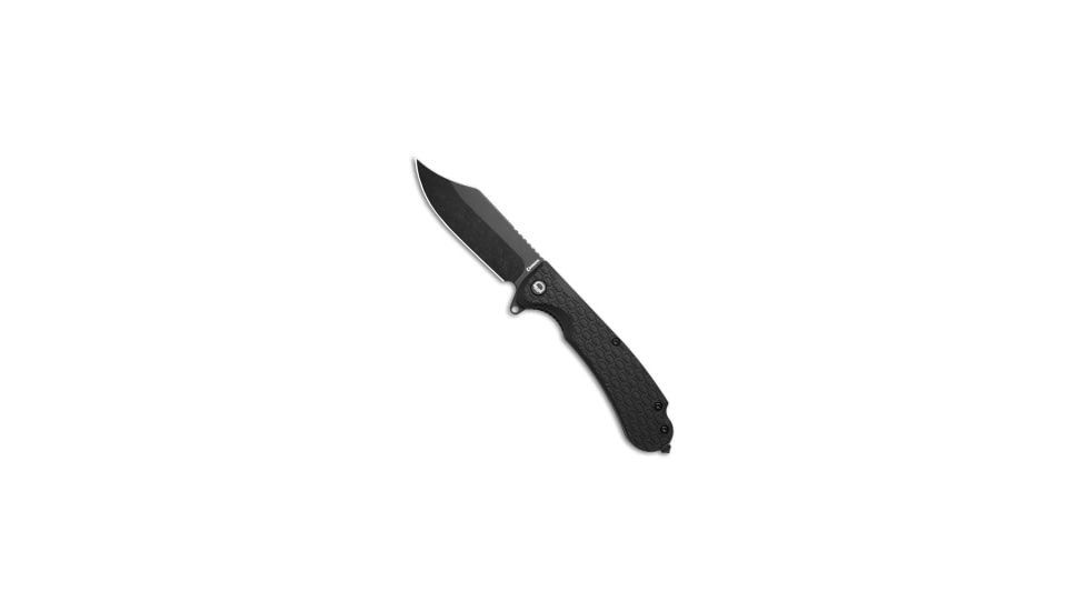 Daggerr Knives Powie Folding Knife, 3.50in, 8Cr14MoV, Clip Point Blade, Black Handle, Black/Black, 8.25 inch, BHQ-208480