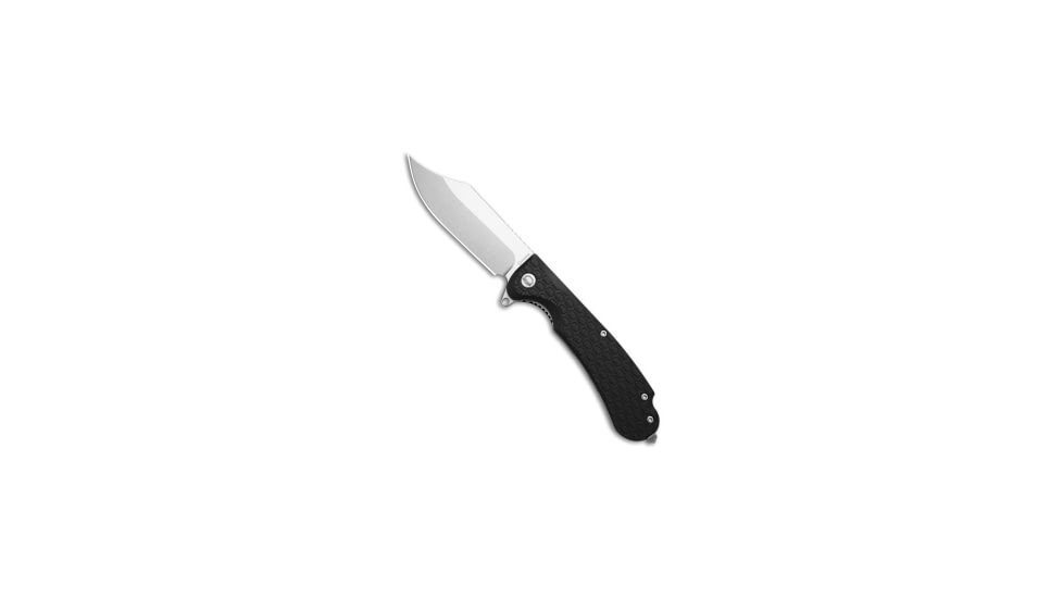 Daggerr Knives Powie Folding Knife, 3.50in, 8Cr14MoV, Clip Point Blade, Black Handle, Black/Gray, 8.25 inch, BHQ-208481