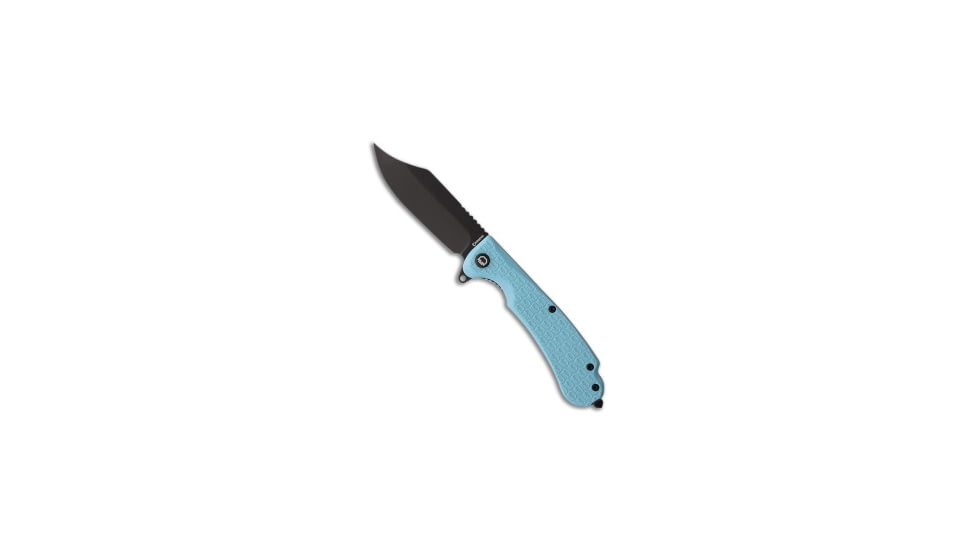 Daggerr Knives Daggerr Knives Powie Liner Lock Knife Light Blue FRN 3.5" Black Stonewash, Blue, 8Cr14MoV, adult, BHQ-221099