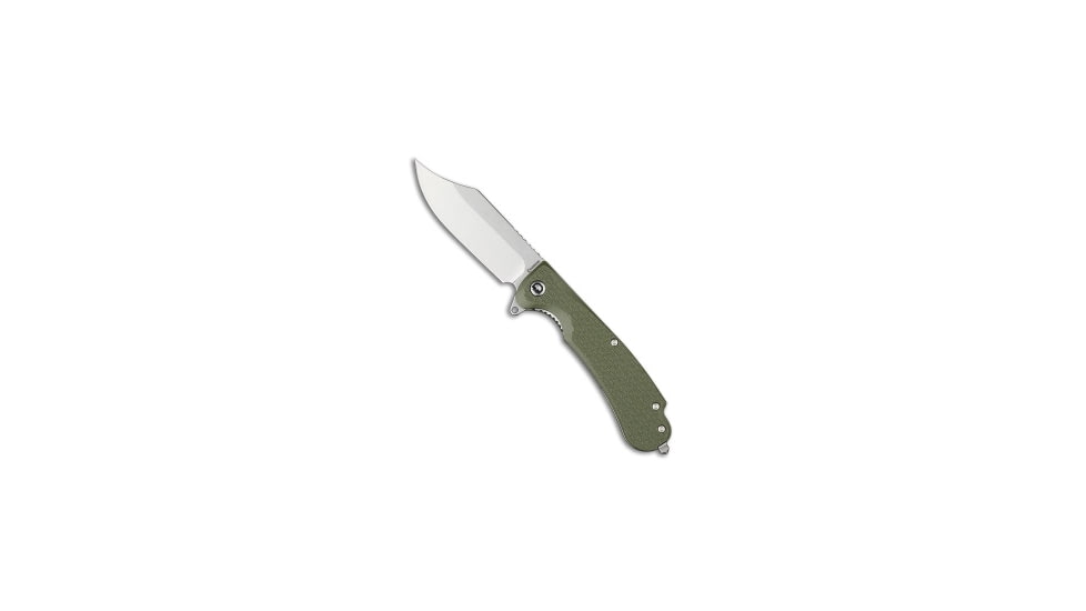 Daggerr Knives Powie Folding Knife, 3.50in, 8Cr14MoV, Clip Point Blade, OD Green Handle, OD Green/Gray, 8.25 inch, BHQ-208483