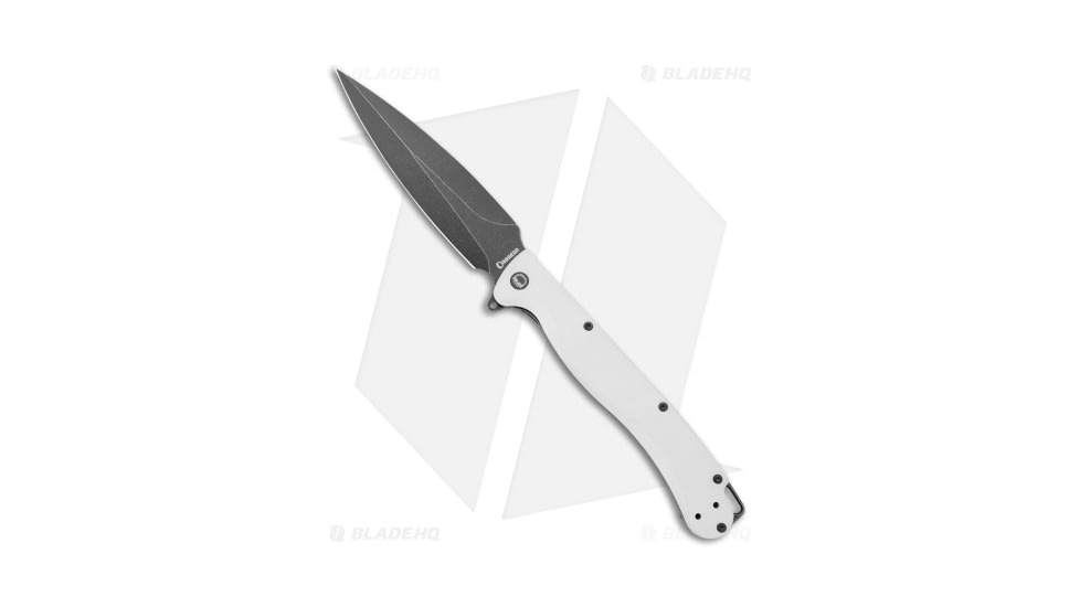 Daggerr Knives Vendetta Folding Knife, 5.00in, VG10, Dagger Blade, G-10, White/Black Handle, White/Black/Black Gray, 10.90 inch, BHQ-177007