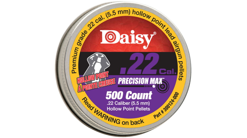 Daisy .22 Cal. PrecisionMax Hollow Point Pellets, 500 Tin, 987785-463