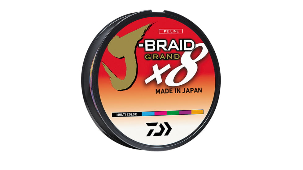 Daiwa J-Braid 8X Braided Line w/Bulk Spool, 2500yds, 150lb, Multi-Color, JB8U150-2500MU