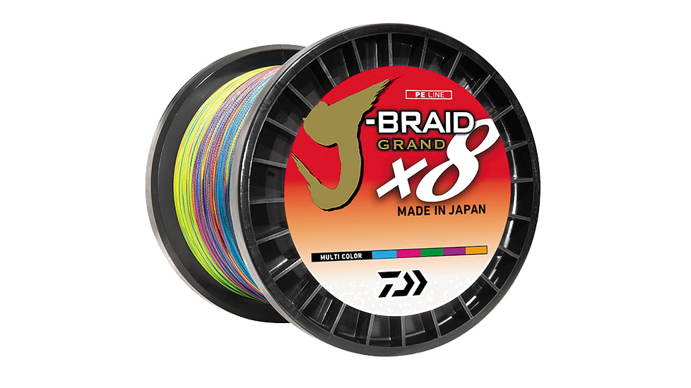 Daiwa J-Braid 8X Braided Line w/Bulk Spool, 2500yds, 150lb, Multi-Color, JB8U150-2500MU
