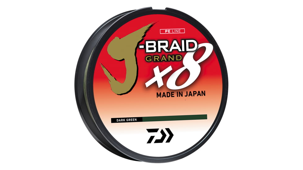 Daiwa J-Braid Grand 20#, 150yd spool dark green included with free braid scissors included in package, JBGD8U20-150DG-LC