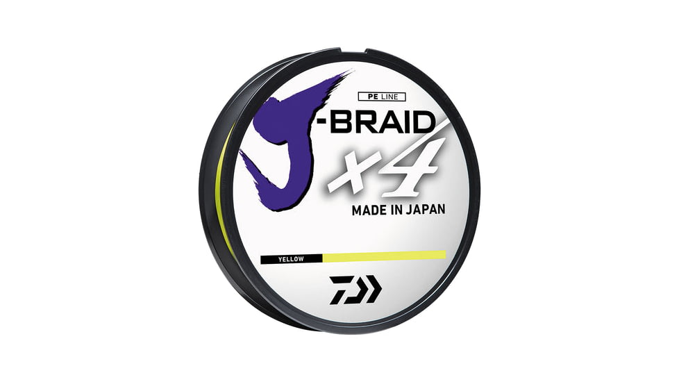 Daiwa J-Braid 4X Braided Line w/ Bulk Spool, 3000yds, 40lb, Fluorescent Yellow, JB4U40-3000FY