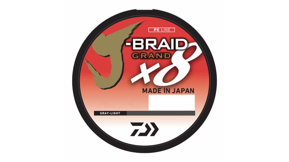 Daiwa J-Braid x8 Grand Braid Line w/Filler Spool, 150yds, 15lb, Gray Light, JBGD8U15-150GL