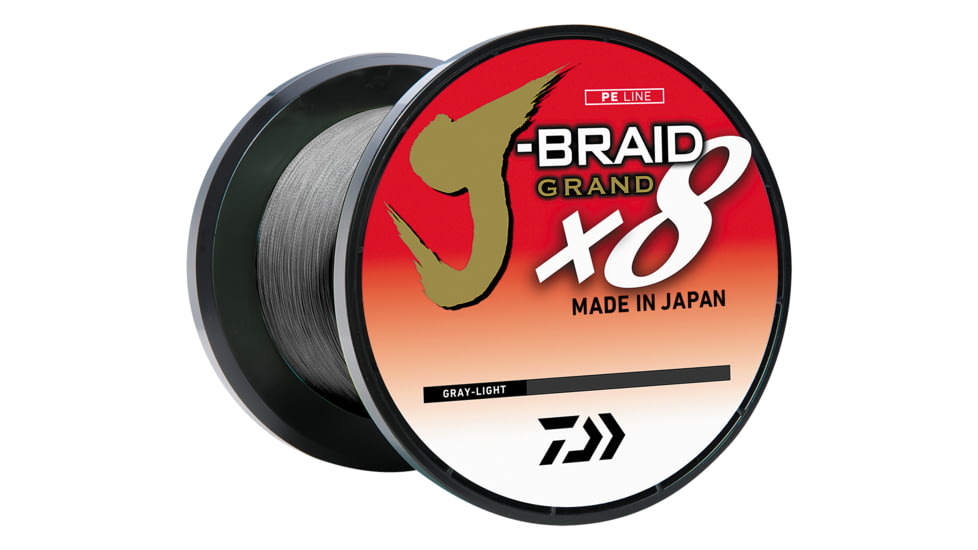 Daiwa J-Braid x8 Grand Braid Line w/Bulk Spool, 3000yds, 20lb, Gray Light, JBGD8U20-3000GL