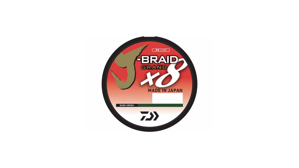 Daiwa J-Braid x8 Grand Braid Line w/Filler Spool, 150yds, 40lb, Dark Green, JBGD8U40-150DG