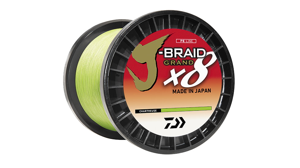 Daiwa J-Braid x8 Grand Braid Line w/Bulk Spool, 3000yds, 10lb, Chartreuse, JBGD8U10-3000CH