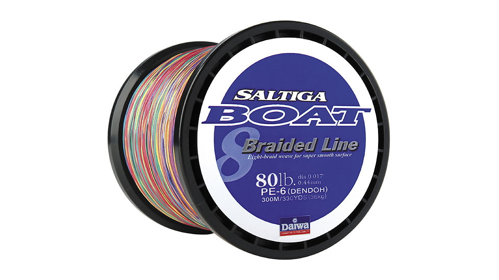 Daiwa Saltiga Boat Braided Line w/Bulk Spool, 80lb, 300m, Multi-Color, SAB-B80LB300M